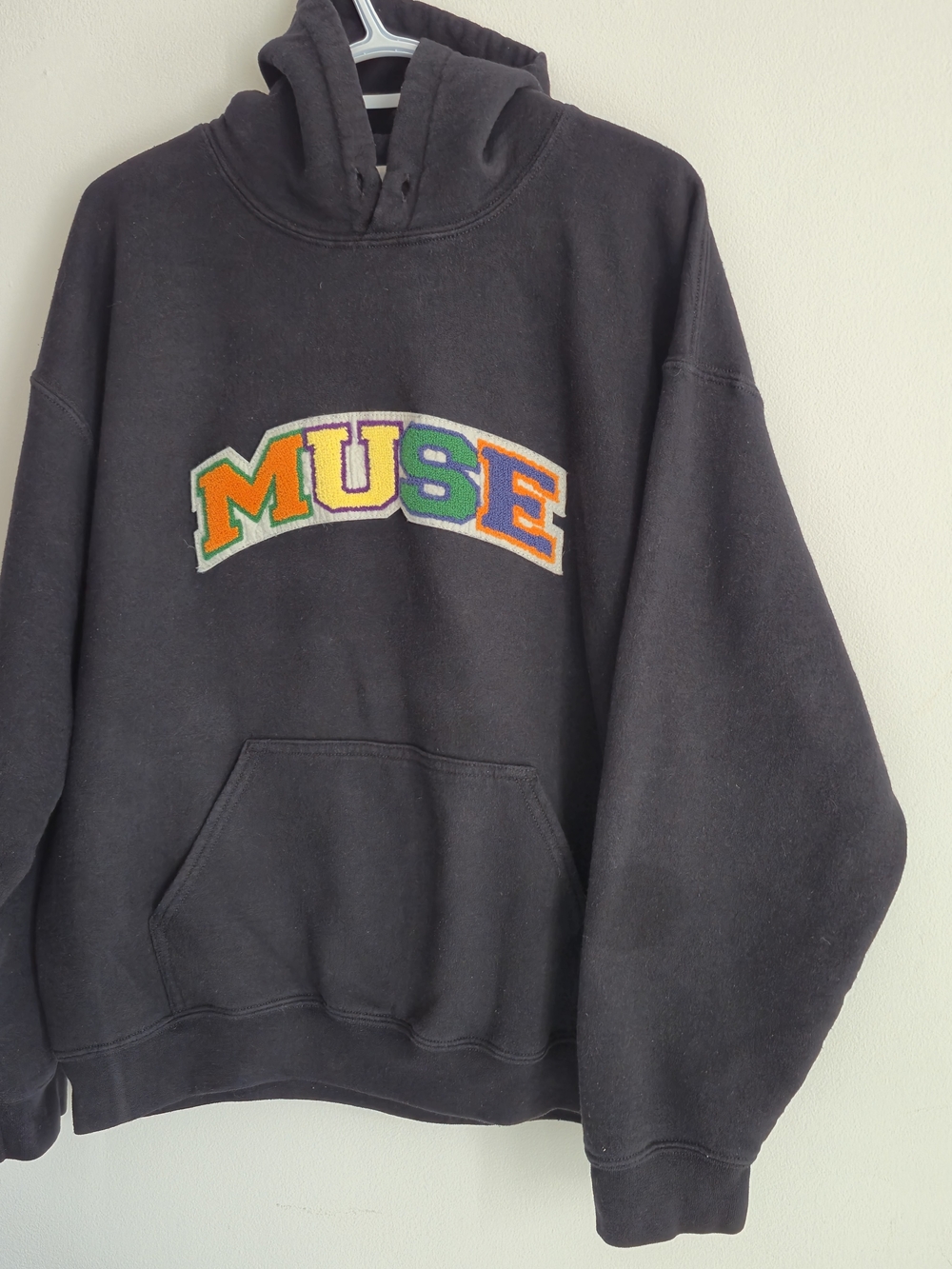 Muse Black Graphic Hoodie Gorpcore Streetwear Vintage Style, Large